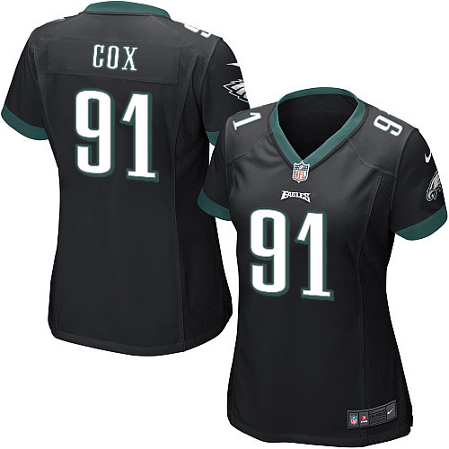 Women's Elite Fletcher Cox Nike Jersey Black Alternate - #91 NFL Philadelphia Eagles